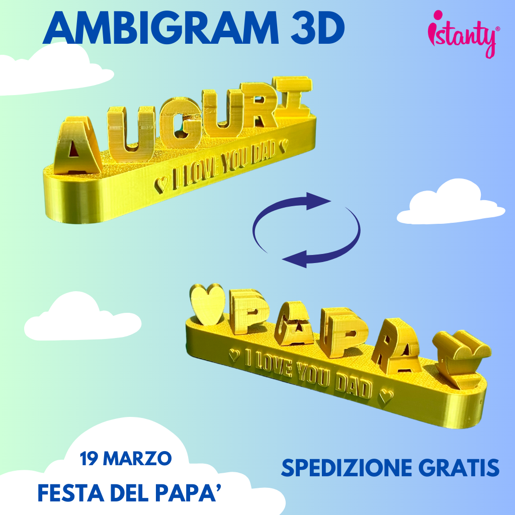 Ambigram 3d | Festa del Papà